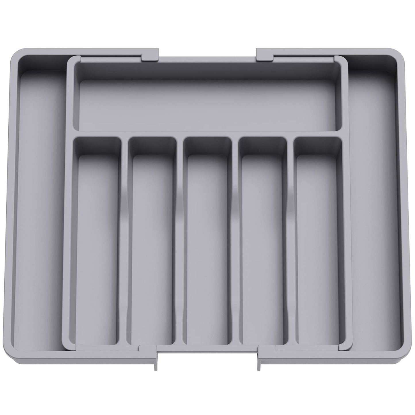 Lifewit Silverware Drawer Organizer, Expandable Utensil Tray for Kitchen, BPA Free Flatware and Cutlery Holder, Adjustable Plastic Storage for Spoons Forks Knives, Large, Black