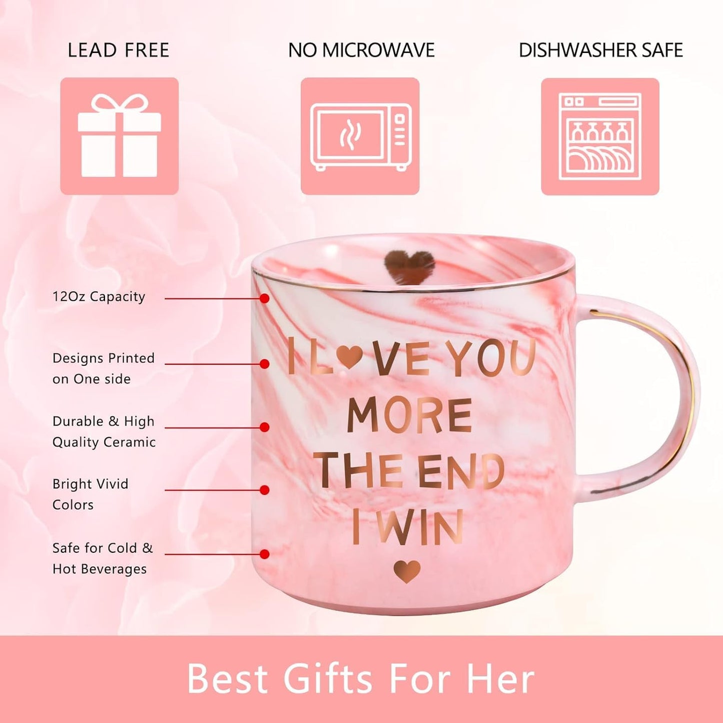 Valentines Day Gifts for Her Wife Girlfriend, Galentines Day Gifts,Christmas Birthday Gifts for Women Stocking Stuffers for Women,12 OZ Funny Coffee Mug,Mothers Day Mom Gifts for Mom from Daughter