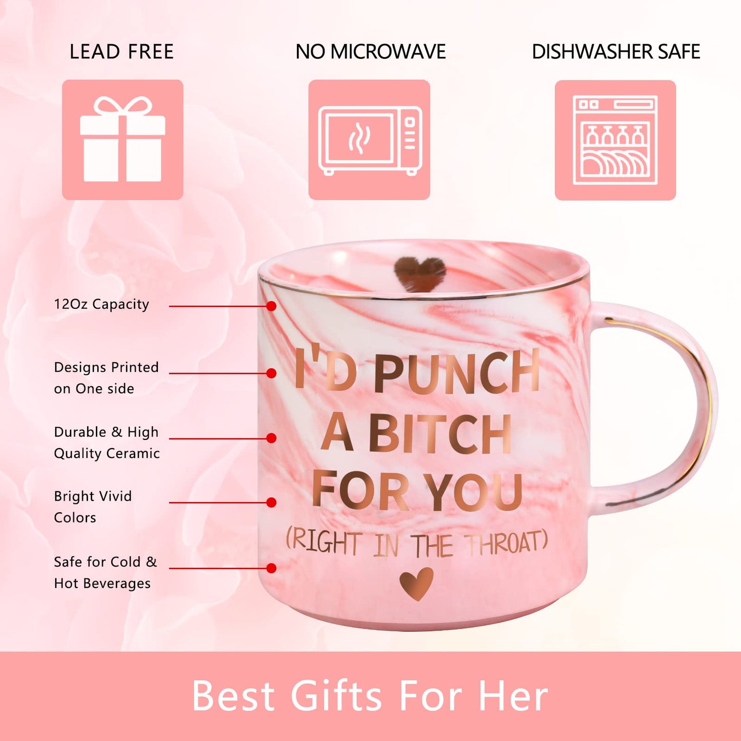 Valentines Day Gifts for Her Wife Girlfriend, Galentines Day Gifts,Christmas Birthday Gifts for Women Stocking Stuffers for Women,12 OZ Funny Coffee Mug,Mothers Day Mom Gifts for Mom from Daughter