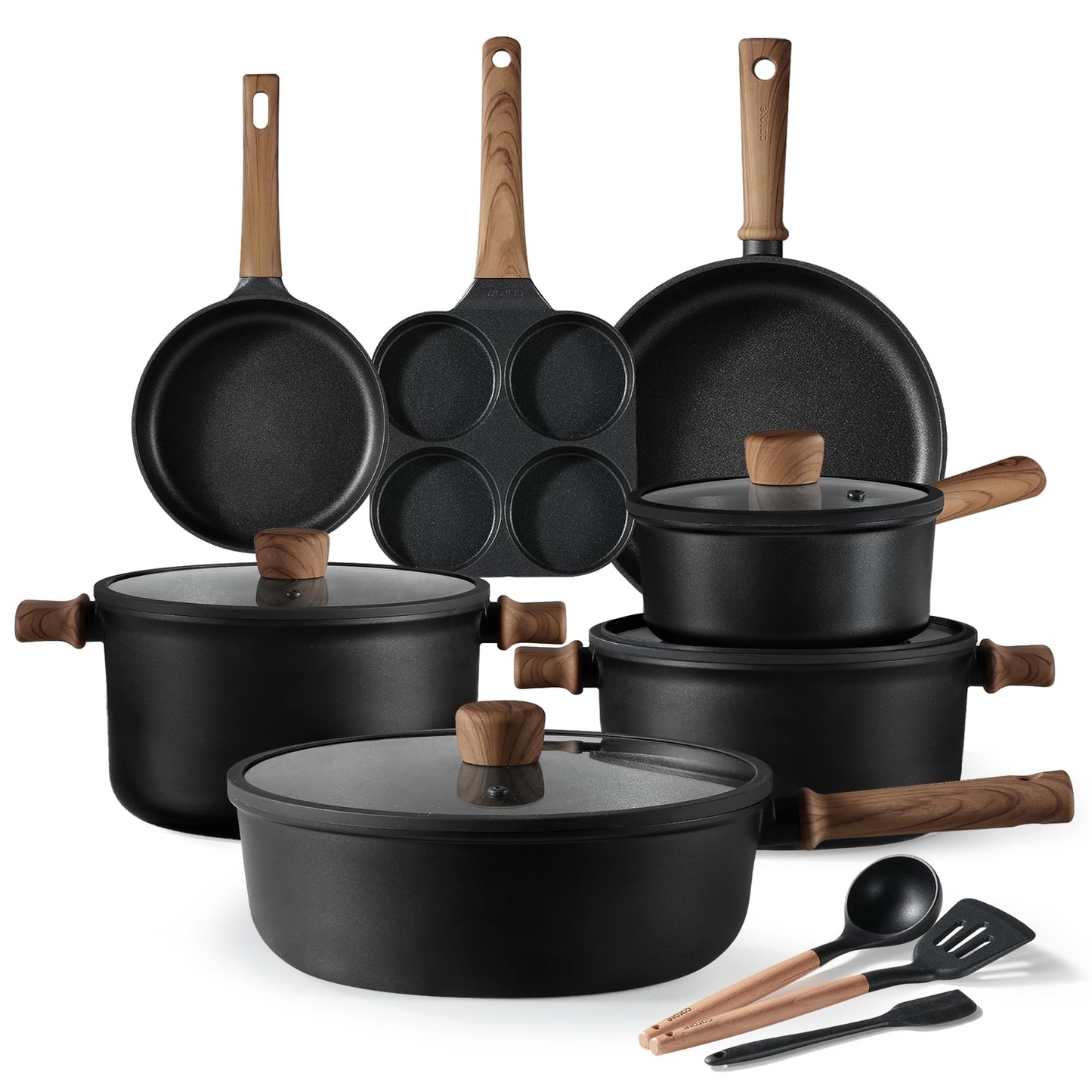 Nonstick Pots and Pans,Cookware Set 16pcs Kitchen Cooking Sets, Pot and Pan Non Stick w/Frying pan